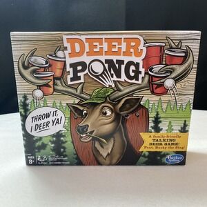 Deer‎ Pong Game Hasbro Talking Head Bucky The Stag Ages 8+ Cup Ball Aim NEW